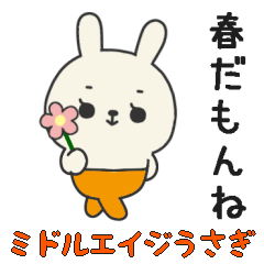 [LINEスタンプ] ミドルエイジうさぎ2（春にぴったり編）