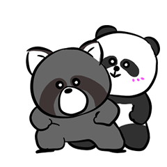 [LINEスタンプ] ハジケラクーン ＆ ハジケパンダ