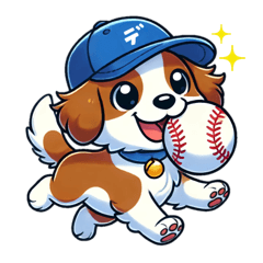 [LINEスタンプ] 野球大好き犬！コーイケルホンディエ