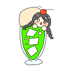 [LINEスタンプ] 女の子と食べ物っ