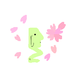 [LINEスタンプ] 舞い散る桜とい草色のようせいの画像（メイン）