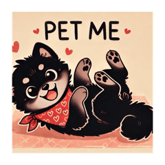 [LINEスタンプ] かわいい黒豆柴