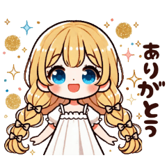 [LINEスタンプ] ゆるふわ金髪ワンピース女子の日常 01