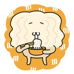 [LINEスタンプ] 麺類犬