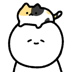 [LINEスタンプ] 動く！三毛猫と飼い主の画像（メイン）