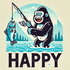 [LINEスタンプ] 釣りを楽しむゴリラ！