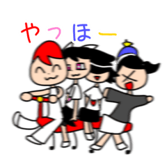 [LINEスタンプ] あかくたちメンバーパーティ