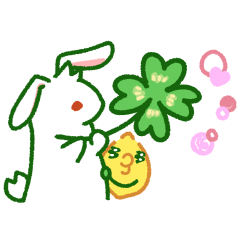 [LINEスタンプ] のんびりウサギとはじけるレモンの春