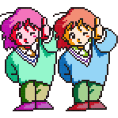 [LINEスタンプ] 人々63(ゲーム風ドット絵編)