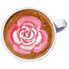 [LINEスタンプ] 美しい薔薇のラテアート①【日常CAFE】