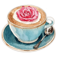 [LINEスタンプ] 美しい薔薇のラテアート②【日常CAFE】