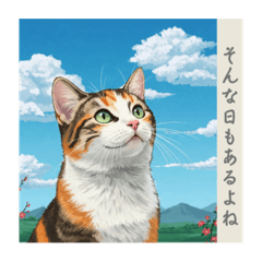 [LINEスタンプ] 猫の挨拶 浮世絵風