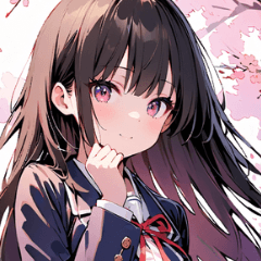 [LINEスタンプ] 春を感じる少女たち
