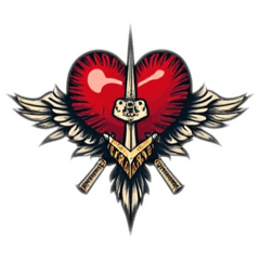 [LINEスタンプ] ハートのトラッド系タトゥーデザイン