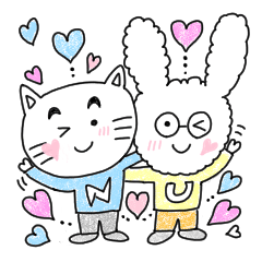 [LINEスタンプ] *タイ沼推し活*うさ君ねこ君友情の化学反応