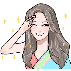 [LINEスタンプ] 応援する女神