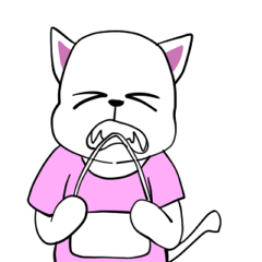 [LINEスタンプ] おっと！白猫ちゃん
