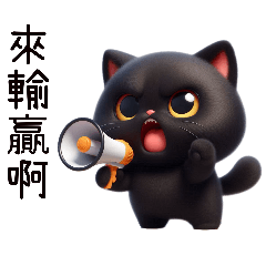 [LINEスタンプ] 肉肉小黒猫の嗆嗆編