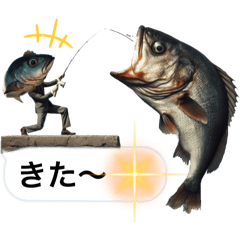 [LINEスタンプ] 魚人の釣り  カスタム