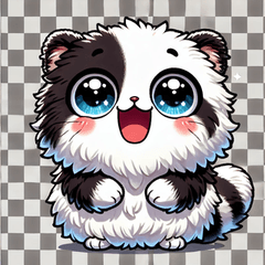 [LINEスタンプ] パンダ柄のチビ猫感情スタンプ