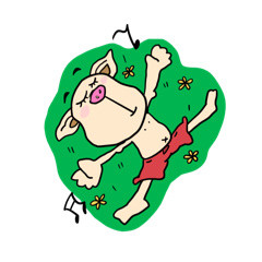 [LINEスタンプ] 遊ばね〜豚はただのブタ①