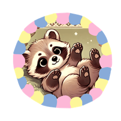 [LINEスタンプ] 可愛いアライグマのポン太のスタンプの画像（メイン）