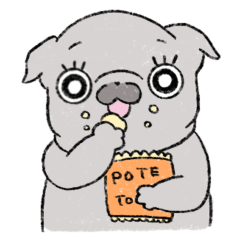 [LINEスタンプ] おはぎ ～黒パグの女の子～ 第2弾