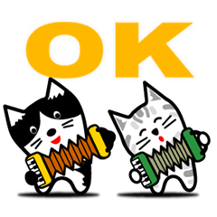 [LINEスタンプ] 猫たちがアコーディオンを演奏していますの画像（メイン）