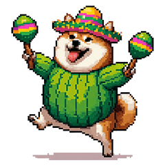 [LINEスタンプ] 春を迎えるサボテン太っちょ柴犬