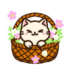 [LINEスタンプ] 集合！ねこちゃん～春～