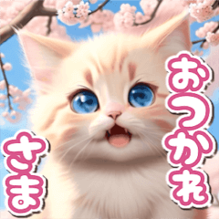 [LINEスタンプ] 【動く】春♡桜舞う♡チャシロ子猫