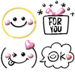 [LINEスタンプ] ぷくぷくカラフル♡ボールペン毎日使えるの画像（メイン）