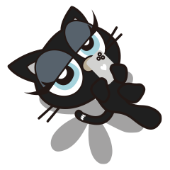 [LINEスタンプ] 黒猫mooaと白猫emmaのスタンプの画像（メイン）