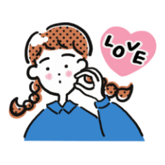 [LINEスタンプ] 三つ編み女子と猫〜日常スタンプ〜の画像（メイン）