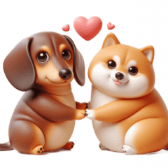 [LINEスタンプ] ダックスフント＆柴犬 ずっと一緒