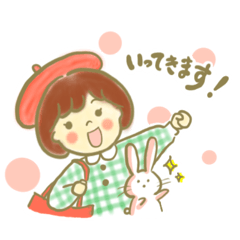 [LINEスタンプ] 女の子とうさぎちゃん(日常ver.)