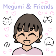 [LINEスタンプ] テニスが好きなめぐみと猫たち