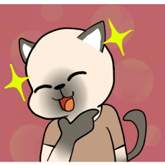 [LINEスタンプ] 輝くシャム猫