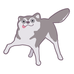 [LINEスタンプ] ハスキー 英