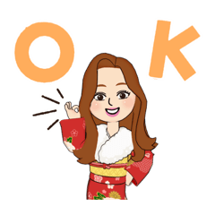 [LINEスタンプ] Kimono Japanese women