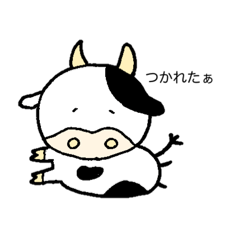 [LINEスタンプ] 顔が丸い牛さんのスタンプ