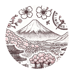 [LINEスタンプ] 富士山、桜