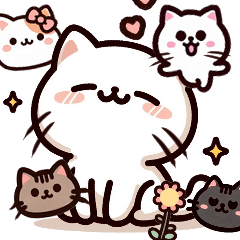 [LINEスタンプ] ふんわりにゃんず