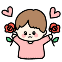 [LINEスタンプ] バラをプレゼントする男の子