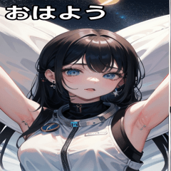 [LINEスタンプ] 陰気でセクシャルな無造作宇宙女の子