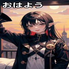 [LINEスタンプ] 黒髪大賢者海賊女の子