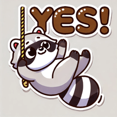 [LINEスタンプ] ブラブラのアライグマのスタンプ@SFW