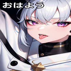 [LINEスタンプ] ポーカーフェイスなプラチナ軍人女の子