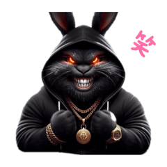 [LINEスタンプ] ちょいワル黒ウサギ