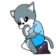 [LINEスタンプ] 灰色の猫の沈思黙考